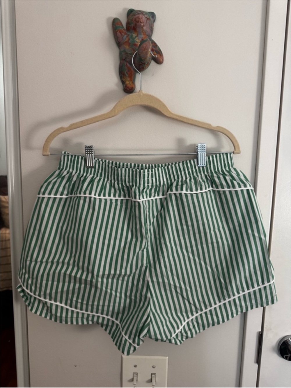 Calvin Klein Jeans Green Stripe Poplin Track Shorts | CK Logo | M - Picture 7 of 7